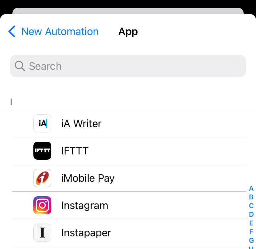 Setting up an app-based automation for Focus modes.