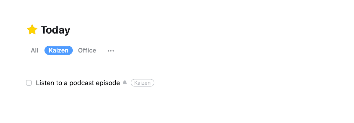 Setting up a to-do in Things 3 for my podcast habit building.