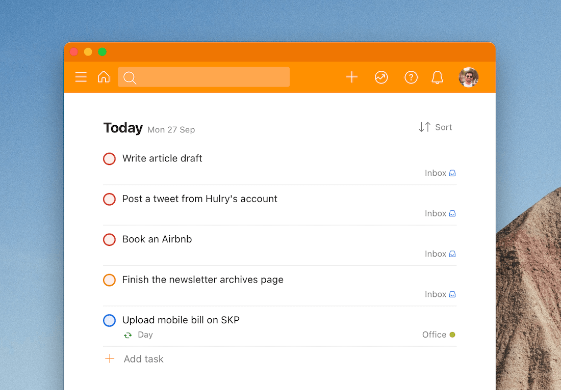 Too many tasks with a P1 priority in Todoist.