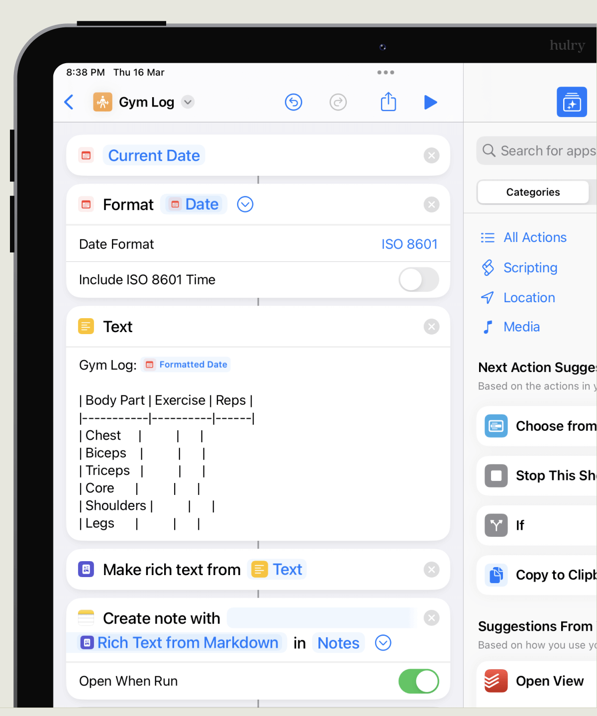 apple notes travel itinerary